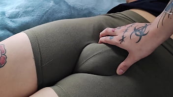 Amateur wife's curvy legs and pussy play