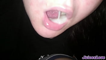 Amateur couple's intimate moments: Cum in mouth and swallowing